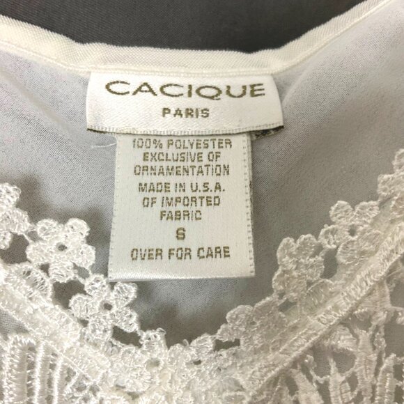 Vintage Cacique Paris White Lace babydoll Slip Dress Chemise Sz S - Picture 11 of 16